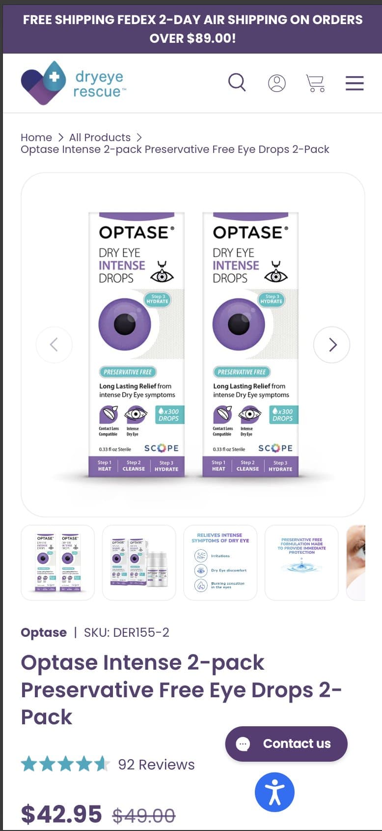 DryEye consumer product detail