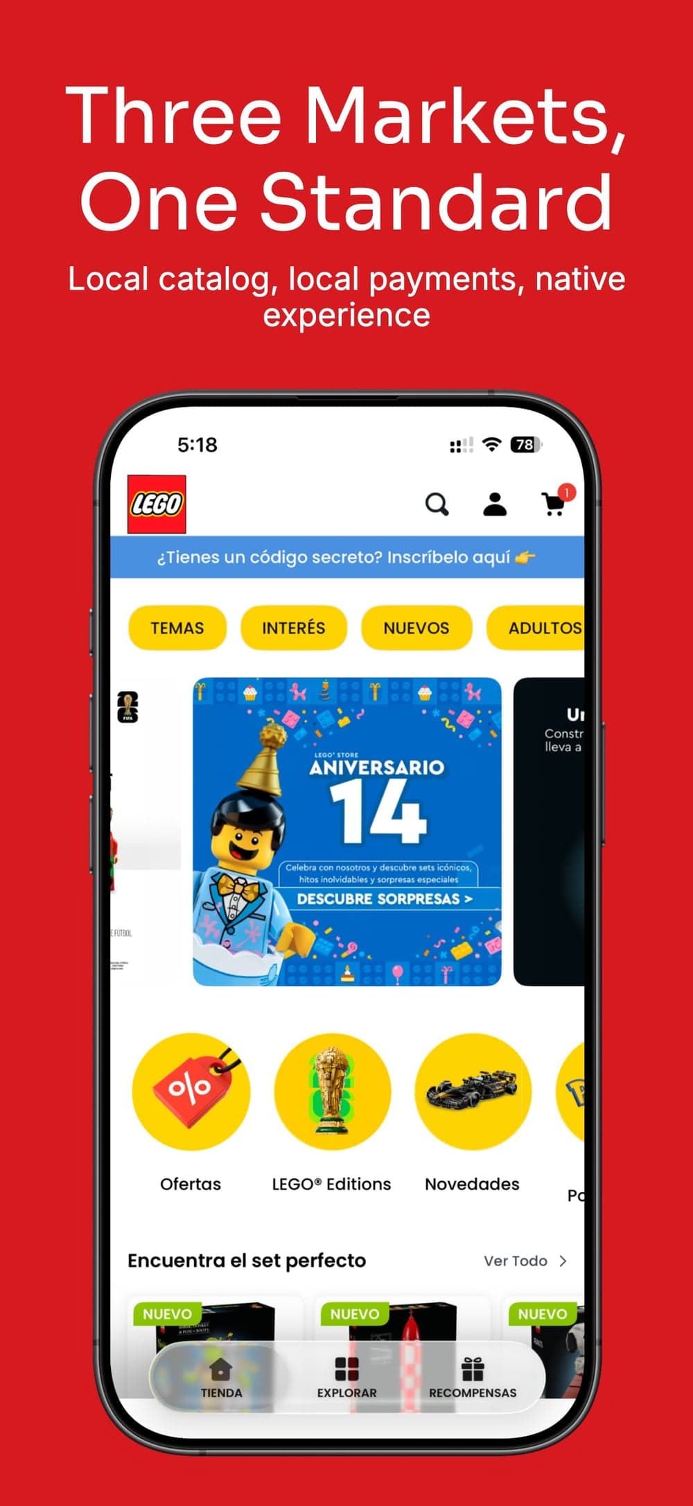 Three Markets, One Standard – LEGO Colombia app home