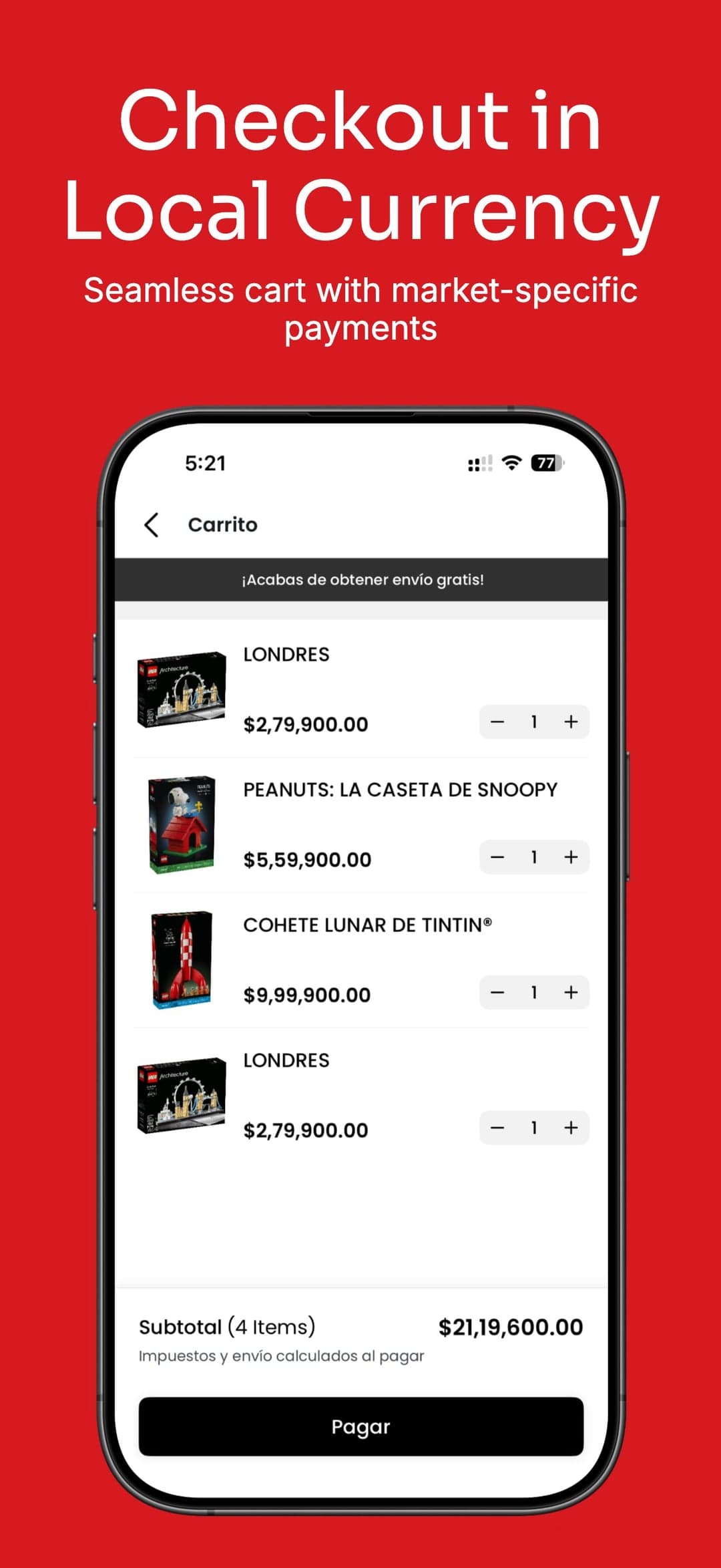 Checkout in Local Currency – cart with market-specific payments