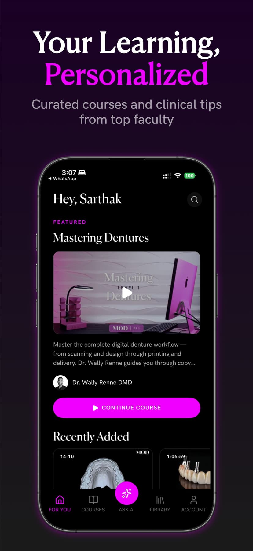 MOD app personalized home feed