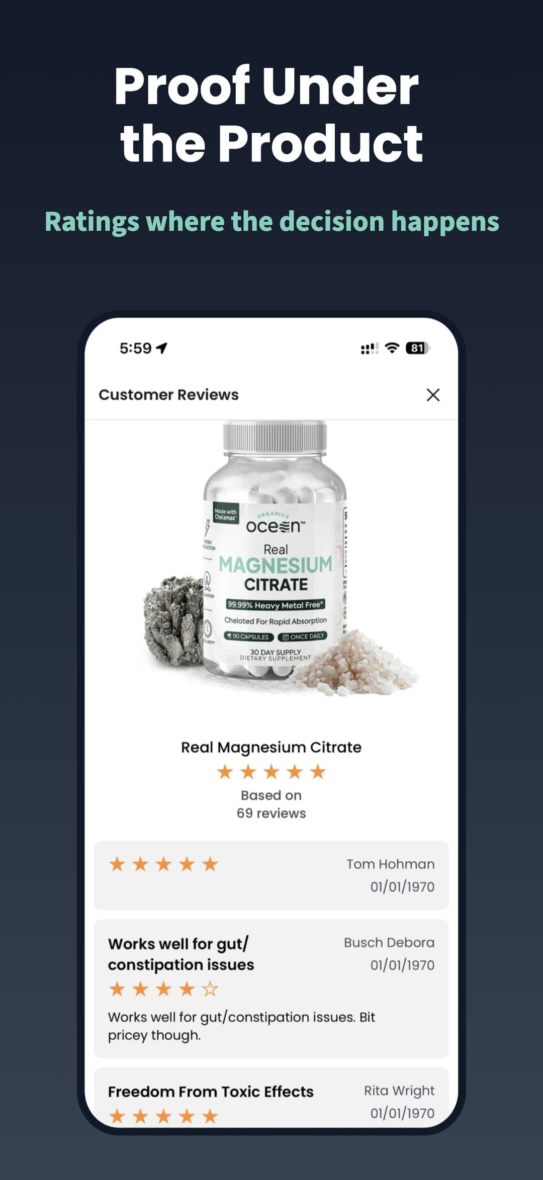 Proof under the product — ratings where the decision happens