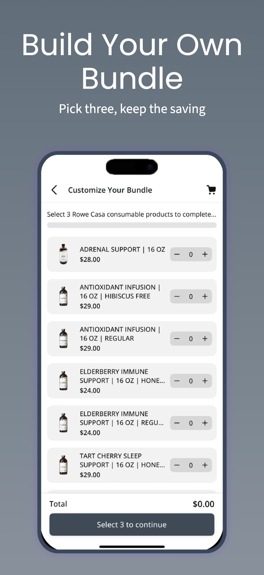 Build your own bundle — pick three, keep the saving