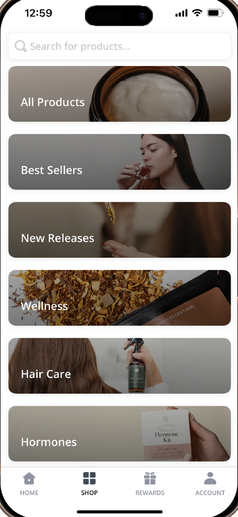 The range browsable by category