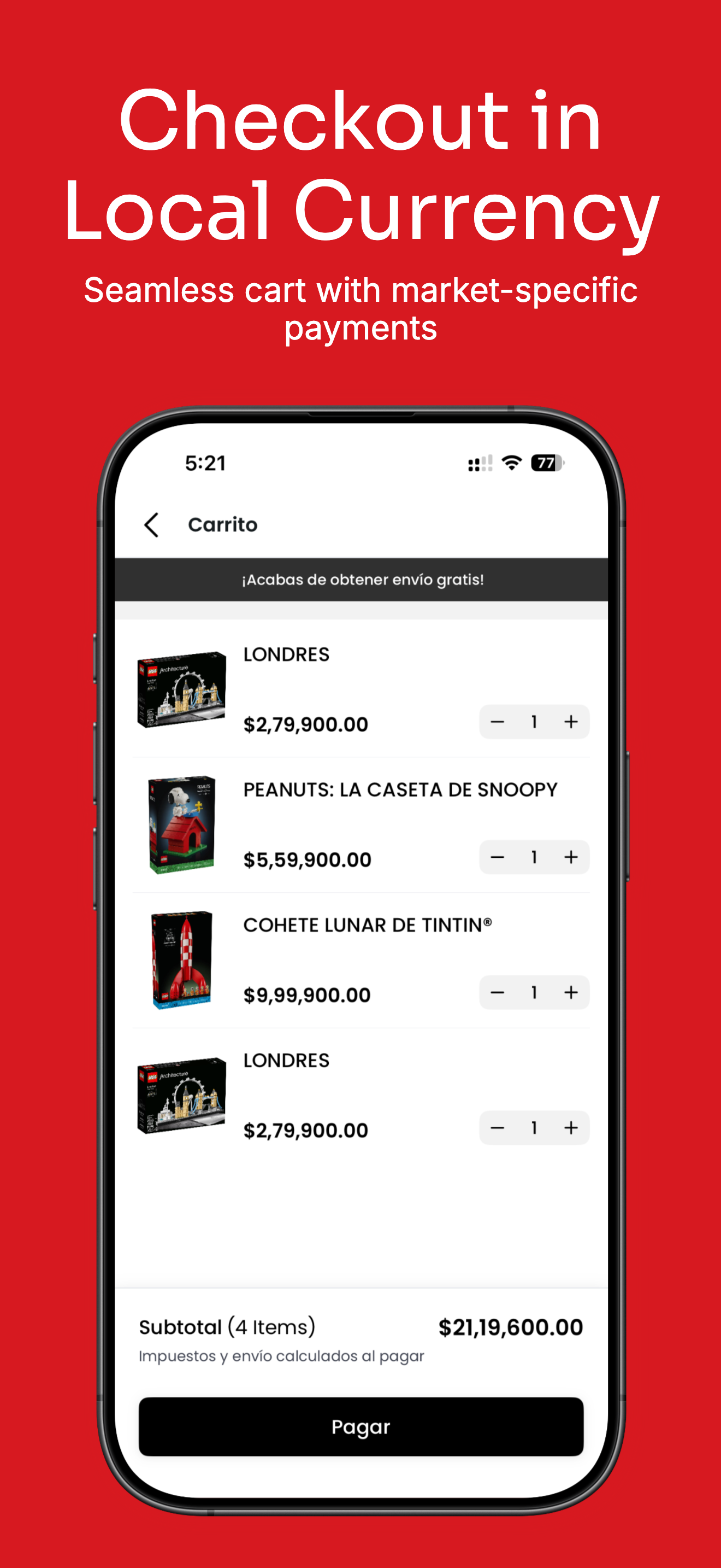 Checkout in Local Currency - cart with market-specific payments