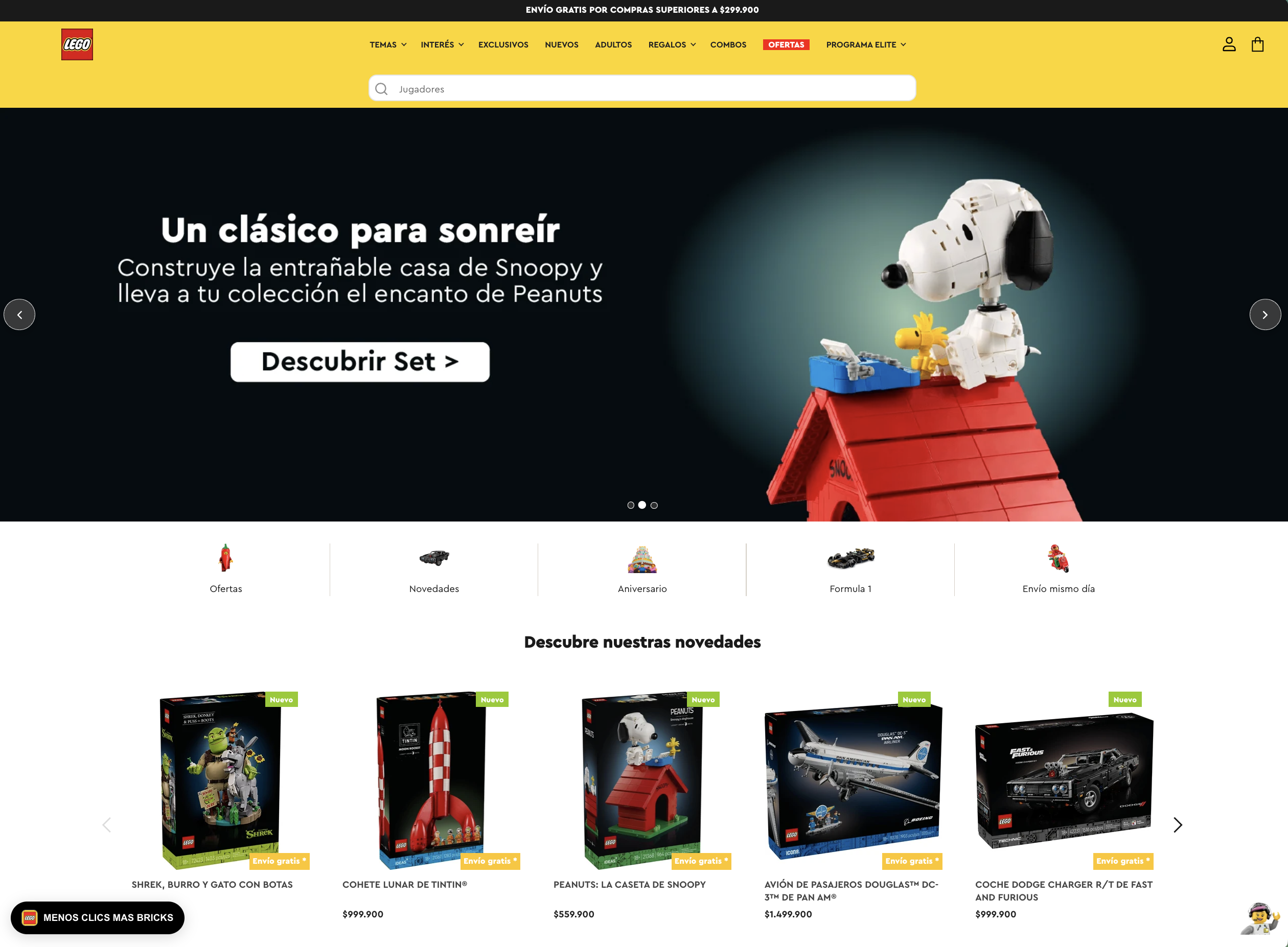 LEGO Colombia ecommerce website homepage