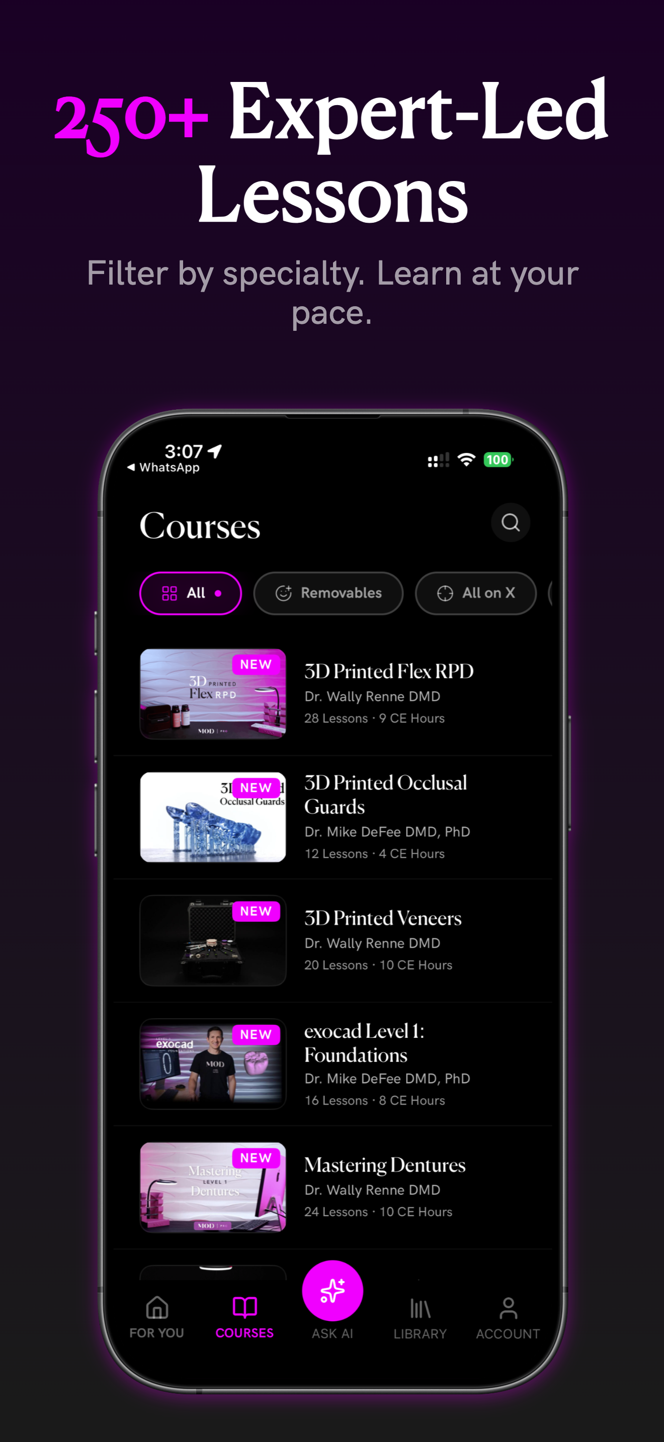 MOD app course catalog